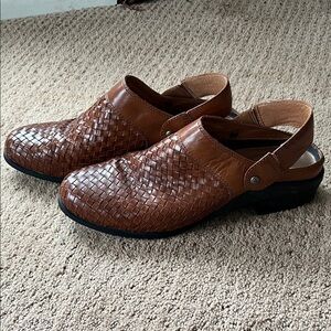 Ariat Brown Woven Leather Mules/Clogs